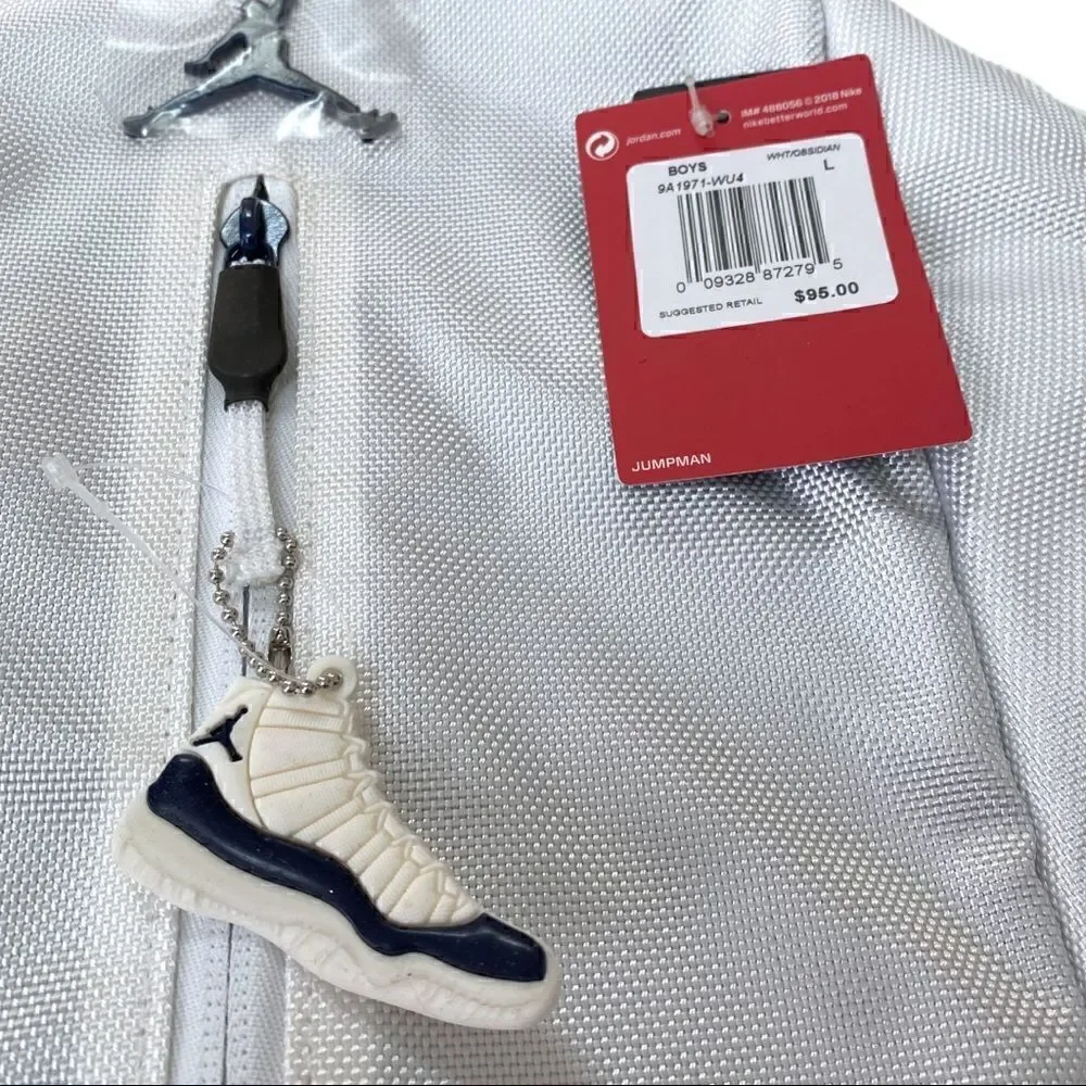 Nike Air Jordan Retro 11 Concord Jumpman Backpack Bag White/Obsidian 9A1971-WU4